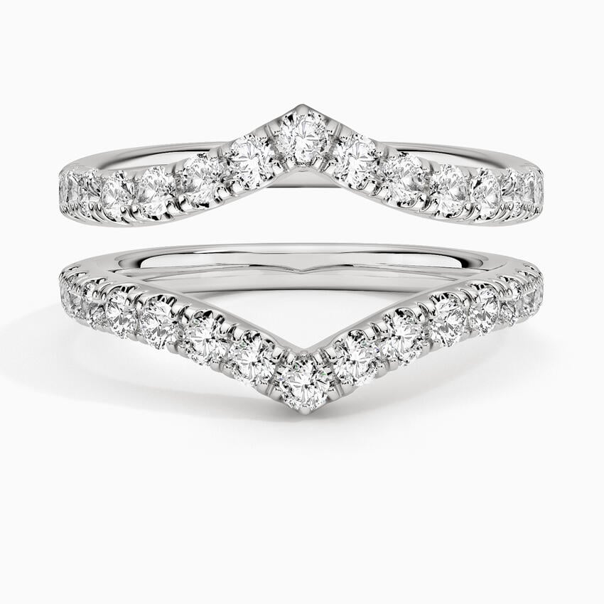 Flair Nested Lab Diamond Ring Stack (7/8 ct. tw.) White Gold 18k Wedding Band