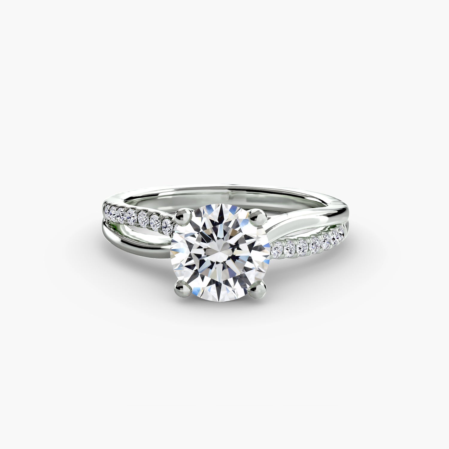 The Split Shank Pave Solitaire