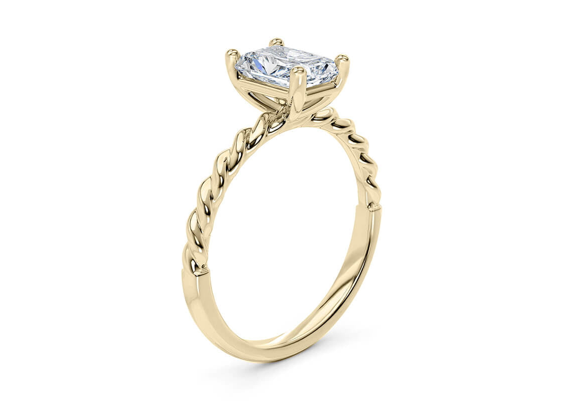 Ascot Solitaire Yellow Gold 18k Radiant Engagement Ring