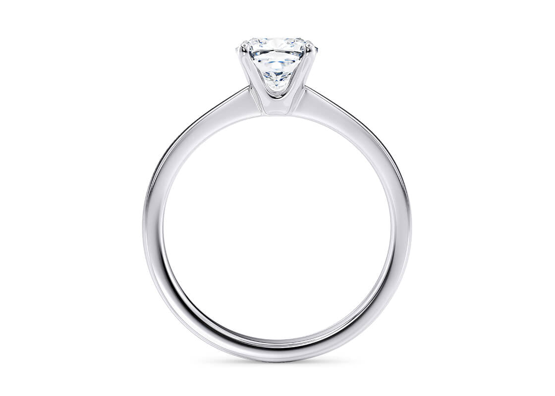 Delicacy Solitaire Platinum Cushion Engagement Ring