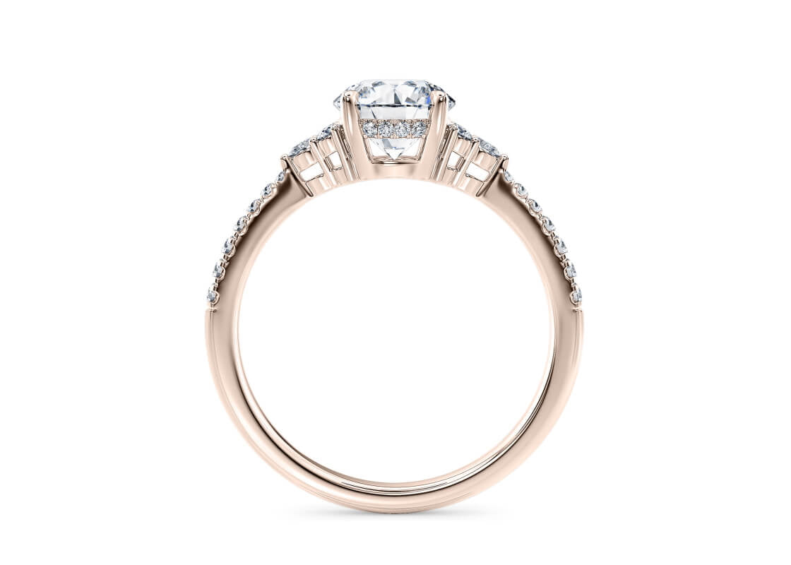 Gaia Vintage Rose Gold 18k Round Engagement Ring