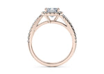 Kew Halo Rose Gold 18k Cushion Engagement Ring