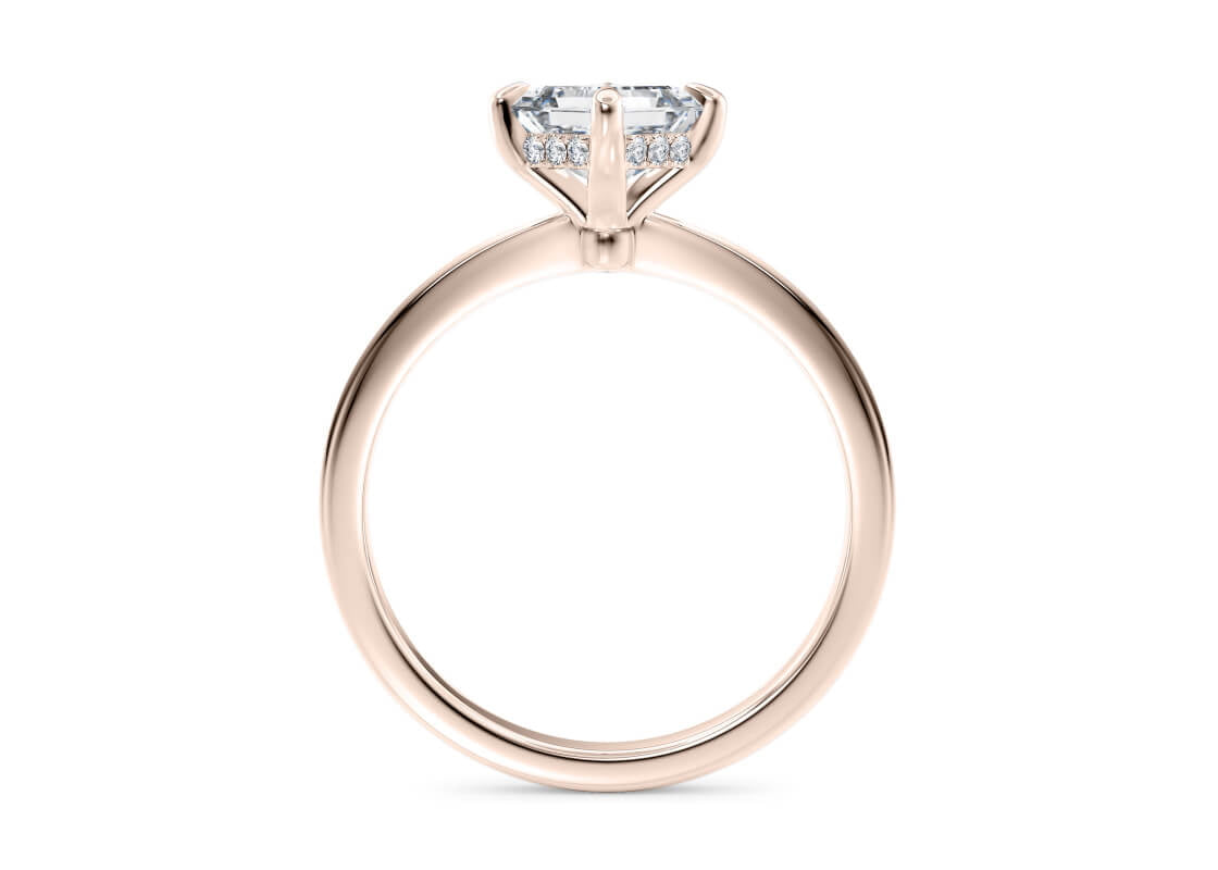 Starlight Compass Solitaire Rose Gold 18k Asscher Engagement Ring
