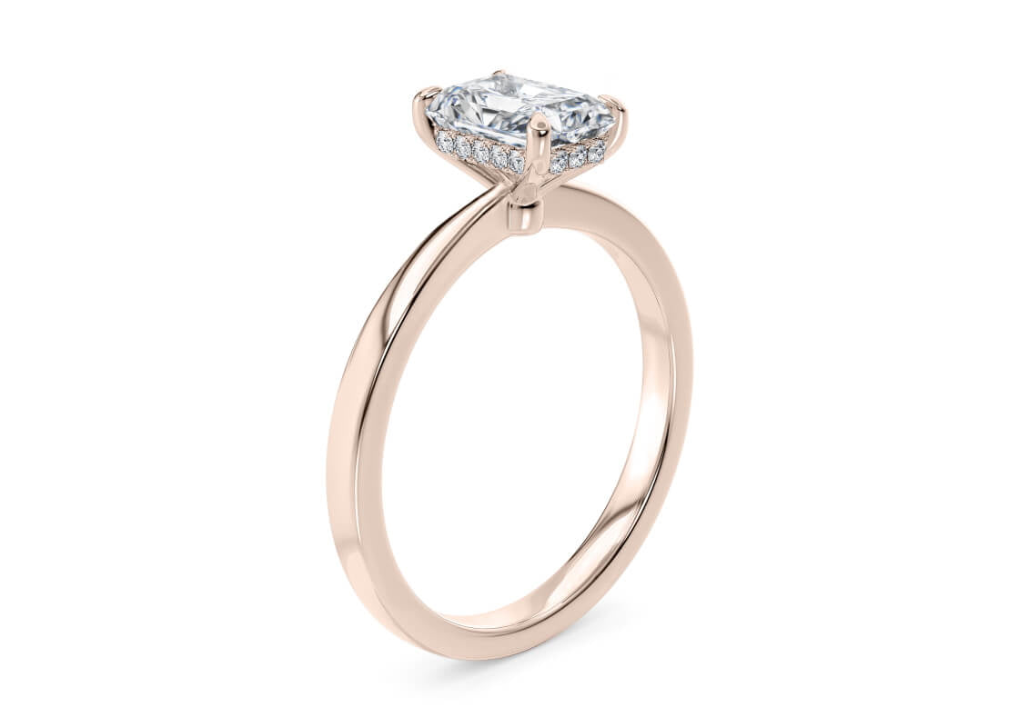 Starlight Solitaire Rose Gold 18k Radiant Engagement Ring