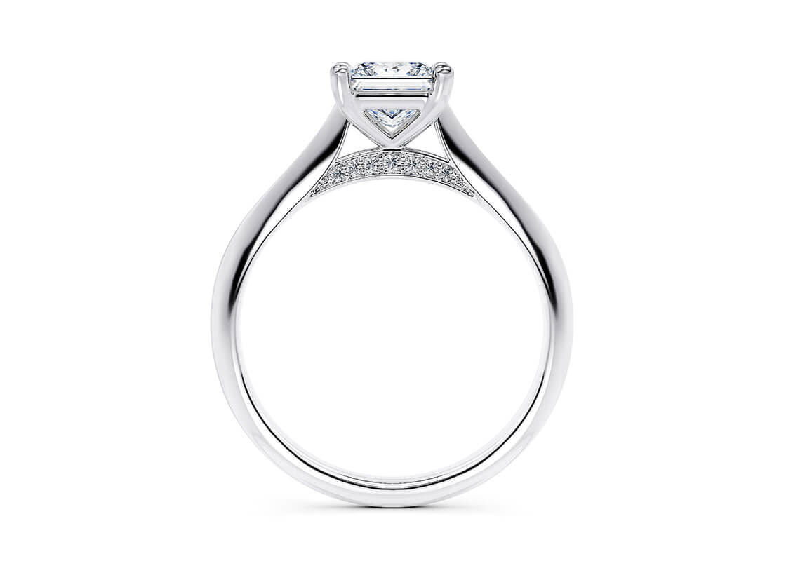Iris Solitaire Platinum Princess Engagement Ring