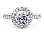 Medici Halo Rose Gold 18k Round Engagement Ring