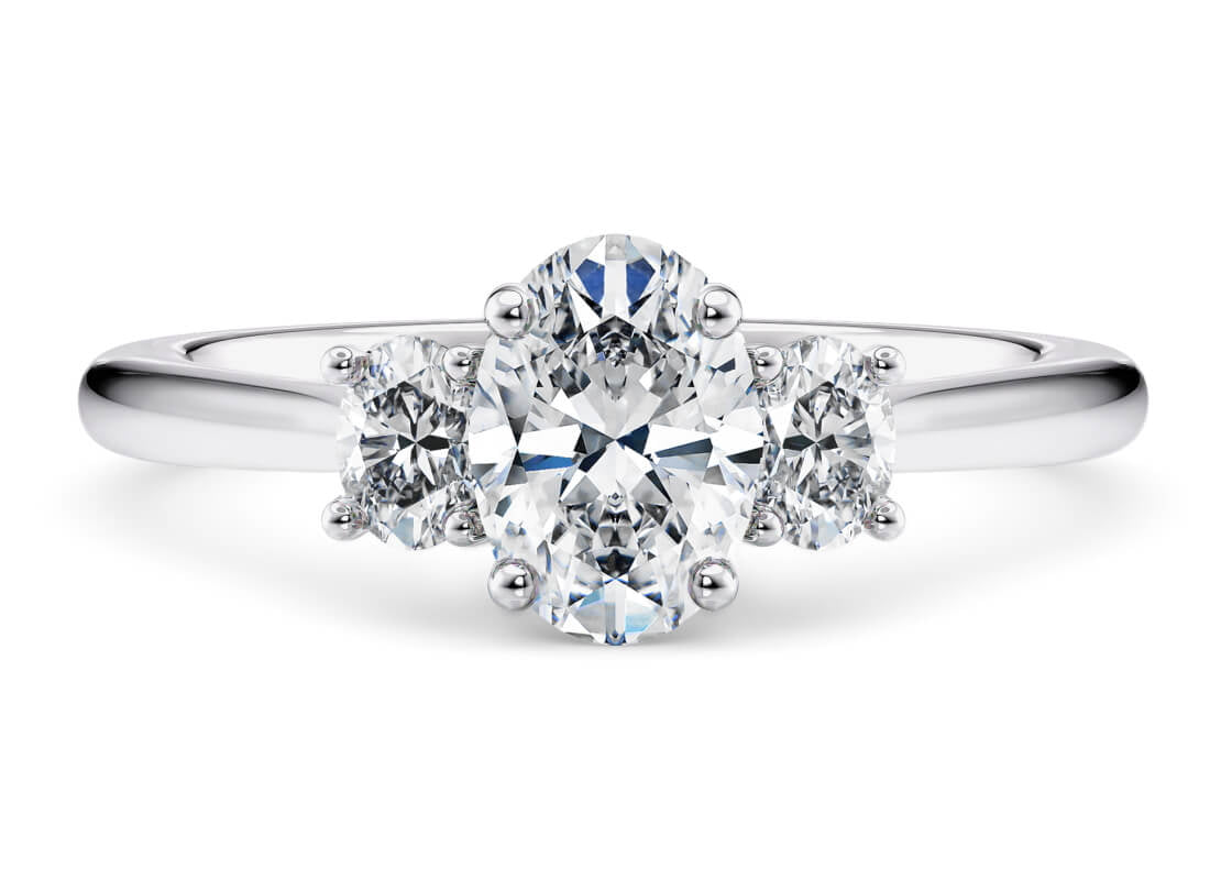 Venice Trilogy White Gold 18k Oval Engagement Ring