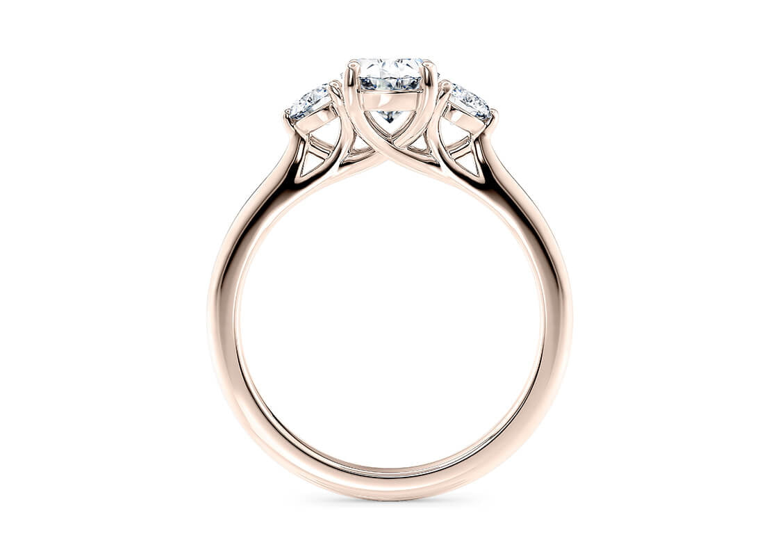 Valencia Trilogy Rose Gold 18k Oval Engagement Ring