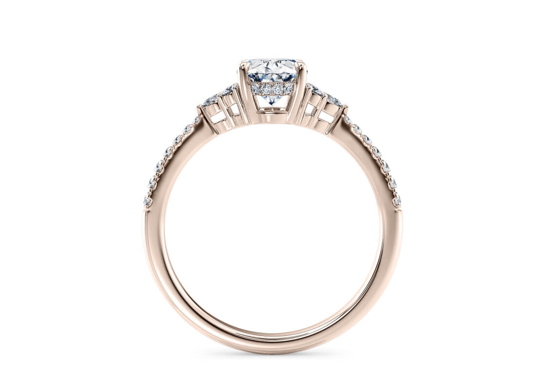 Gaia Vintage Rose Gold 18k Oval Engagement Ring