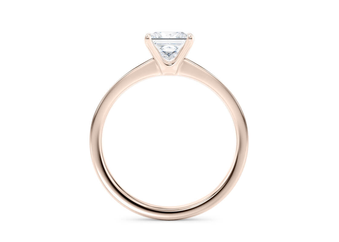 1477 Classic Solitaire Rose Gold 18k Princess Engagement Ring
