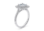 Berkeley Halo Platinum Princess Engagement Ring