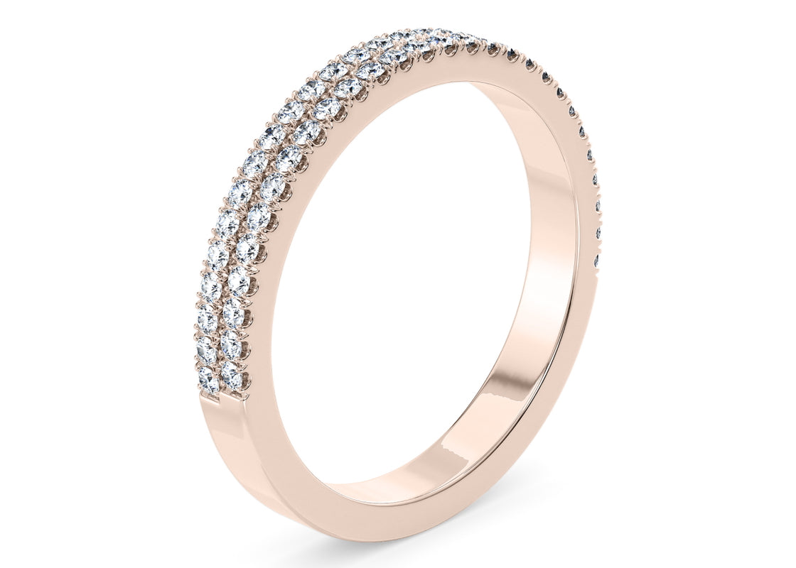 Grandessa Rose Gold 18k Half Set Eternity Ring