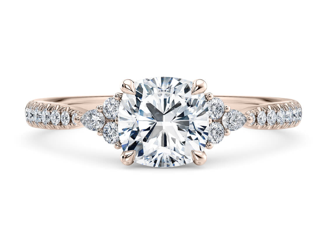 Gaia Vintage Rose Gold 18k Cushion Engagement Ring
