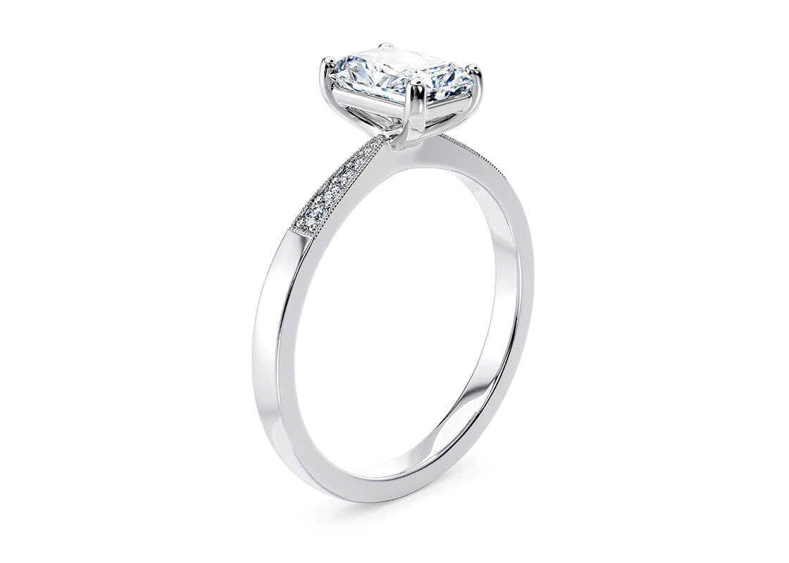 Delicacy Vintage Platinum Radiant Engagement Ring