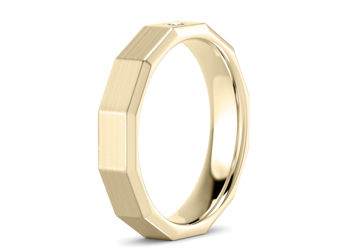 Atlas Brushed  Yellow Gold 18k Wedding Band