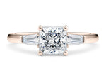 Alexandria Trilogy Rose Gold 18k Princess Engagement Ring
