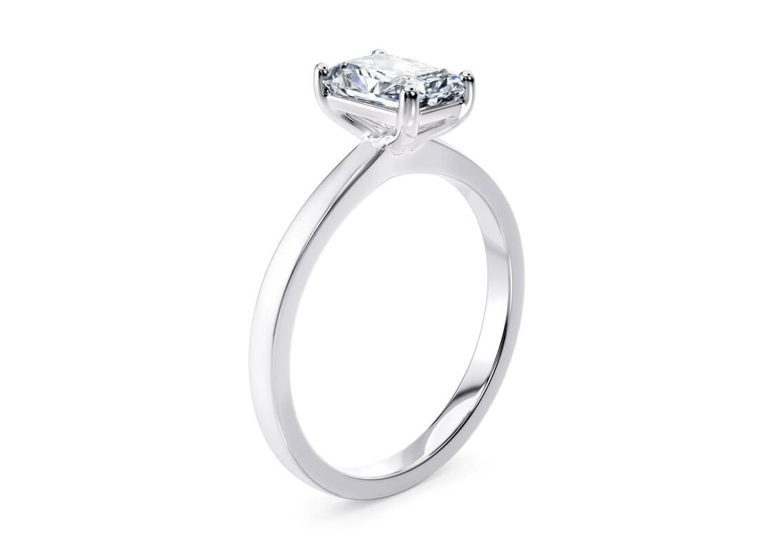 1477 Classic Solitaire Platinum Radiant Engagement Ring