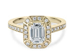 Zelda Halo Yellow Gold 18k Emerald Engagement Ring