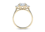 Barcelona Trilogy Yellow Gold 18k Cushion Engagement Ring