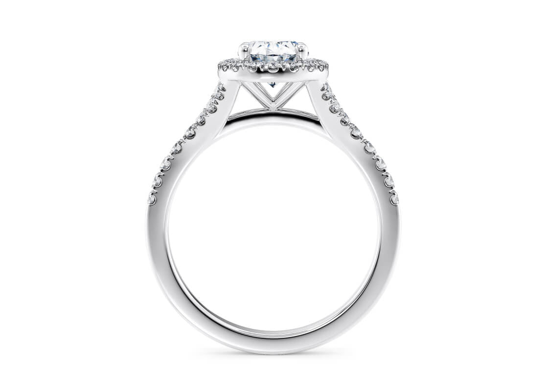 Battersea Halo Platinum Oval Engagement Ring