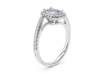 Kew Halo Platinum Emerald Engagement Ring