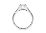 Battersea Halo Platinum Emerald Engagement Ring