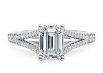 Oxford Diamond Band Platinum Emerald Engagement Ring