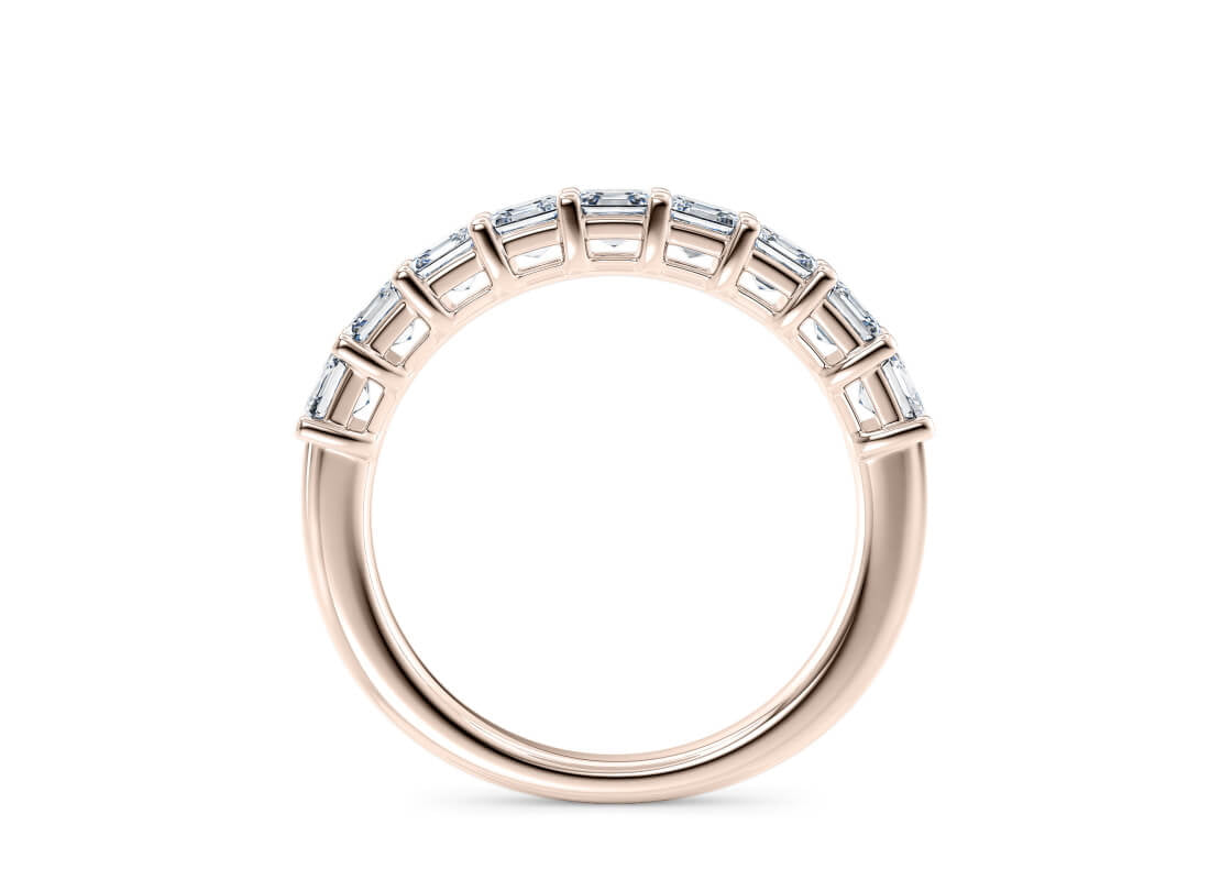 Regent Asscher Half Set Rose Gold 18k Natural Eternity Ring
