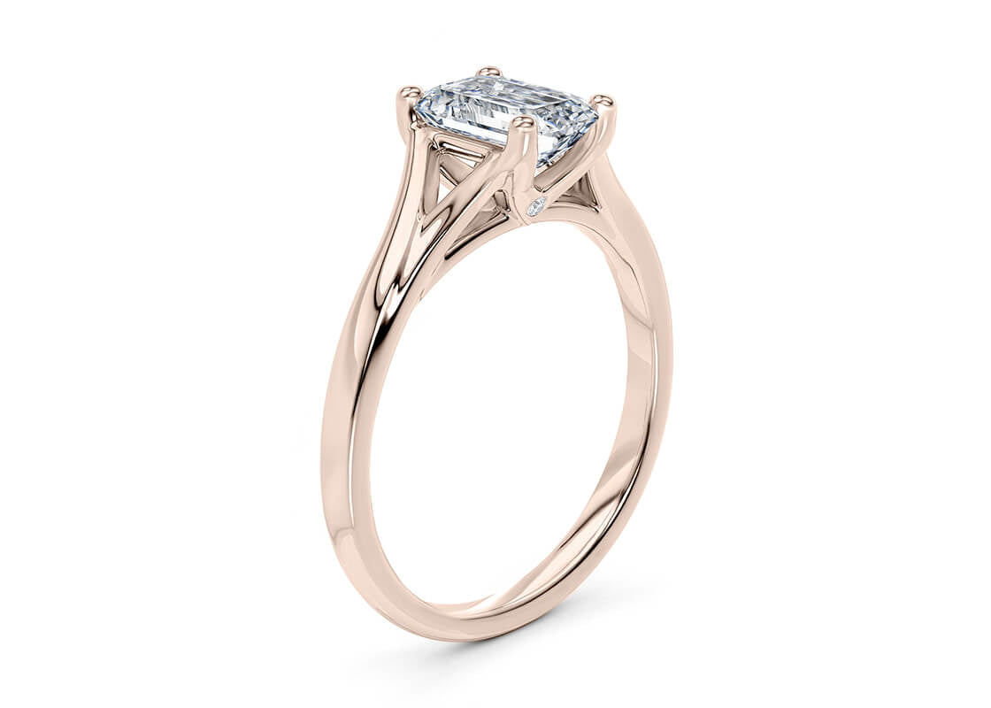 Hanover Solitaire Rose Gold 18k Emerald Engagement Ring