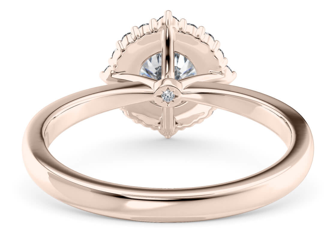 Esther Halo Rose Gold 18k Round Engagement Ring