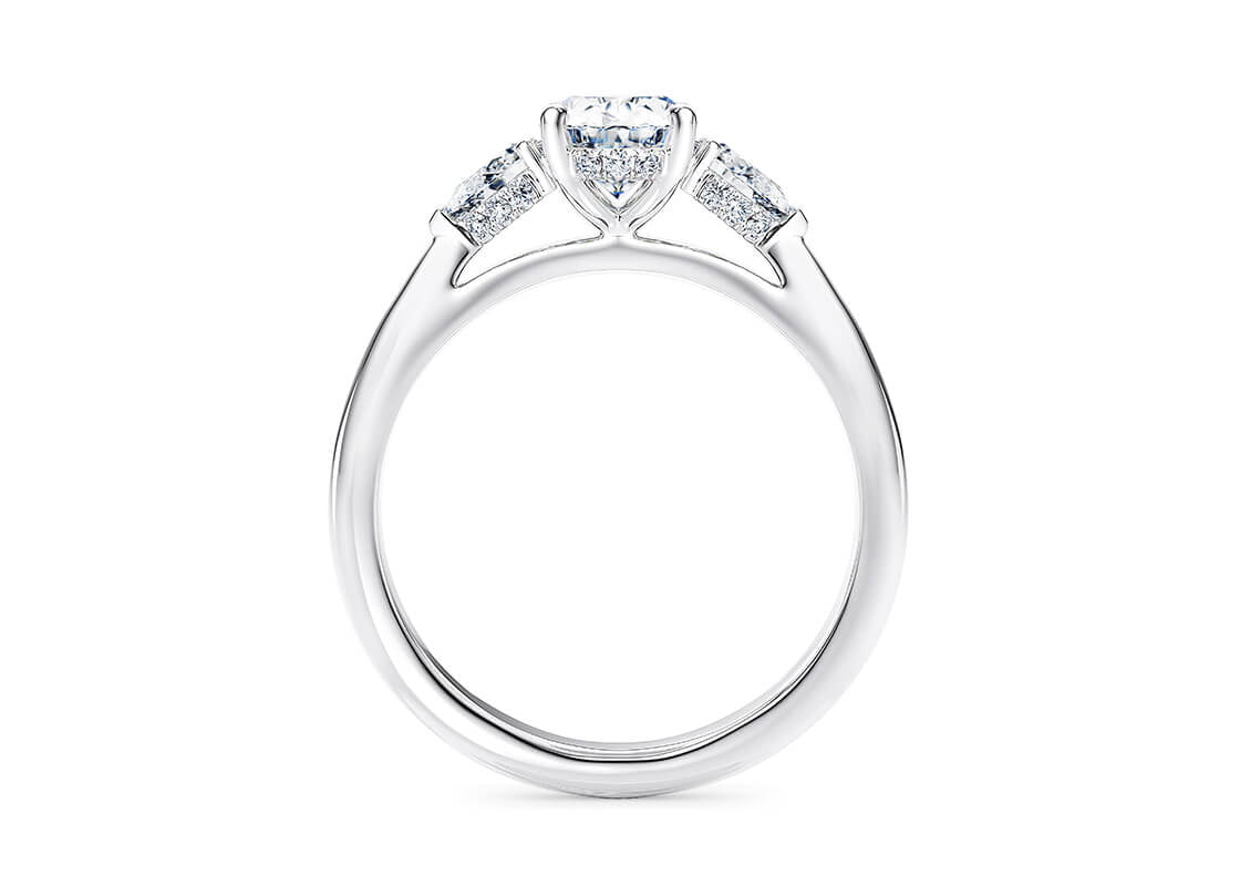 Florence Trilogy Platinum Oval Engagement Ring