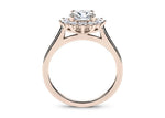 Edwardia Halo Rose Gold 18k Round Engagement Ring