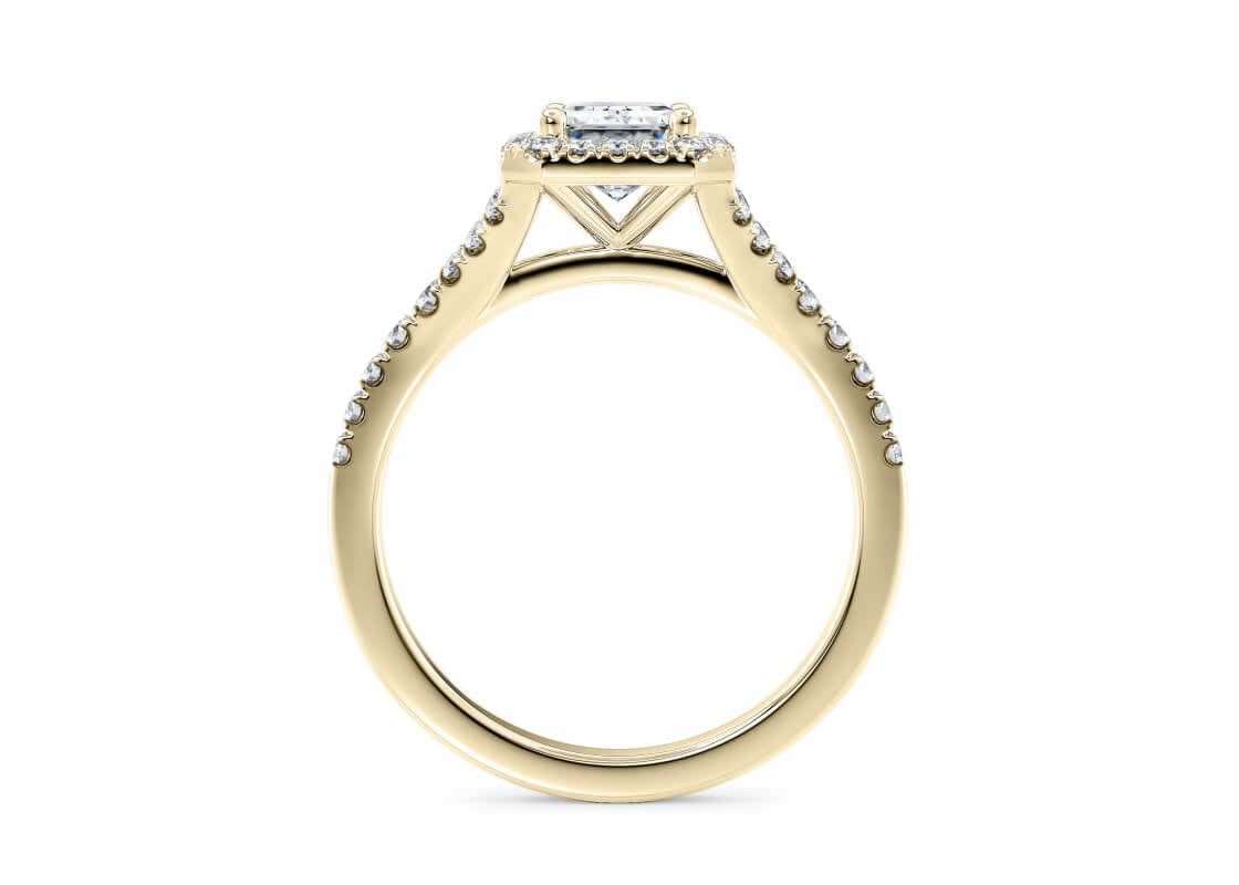 Battersea Halo Yellow Gold 18k Emerald Engagement Ring