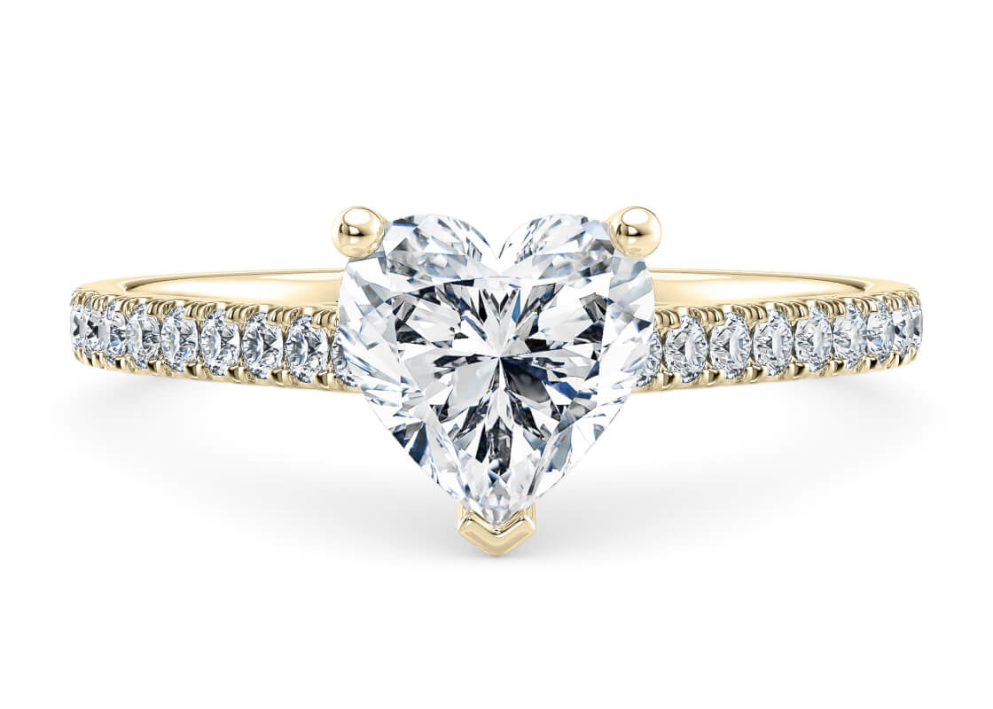 1477 Vintage Yellow Gold 18k Heart Engagement Ring