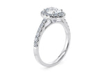 Medici Halo Platinum Oval Engagement Ring