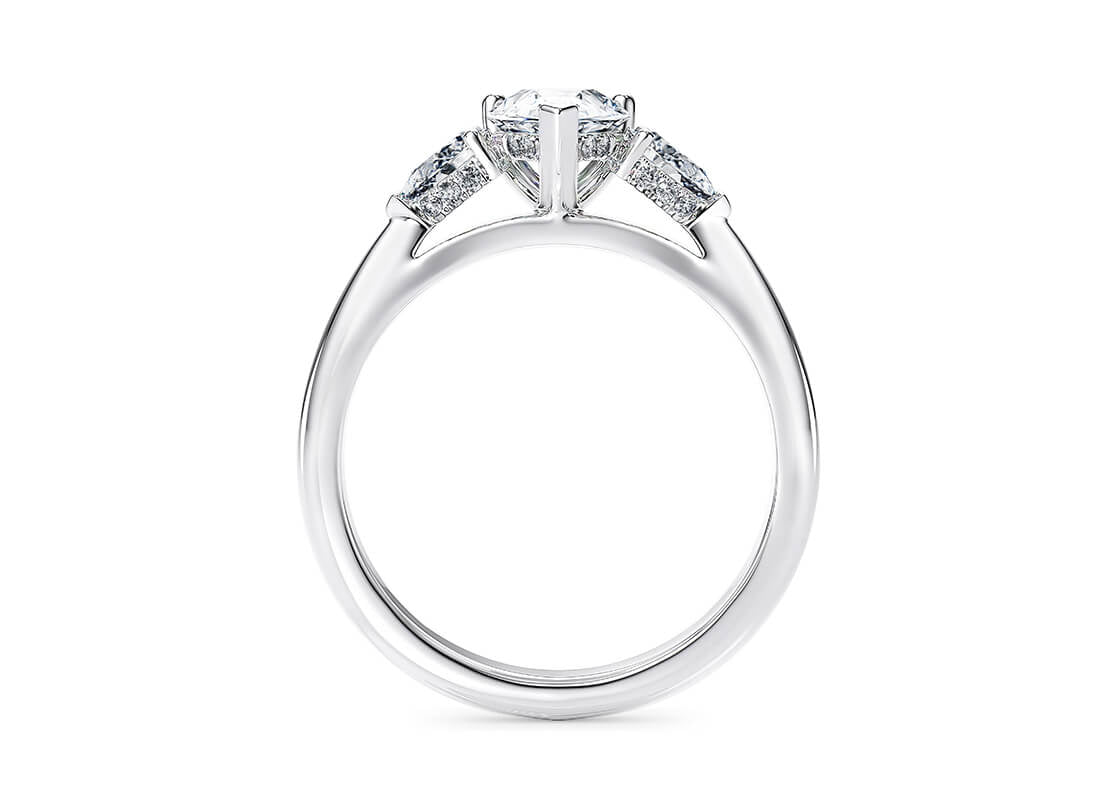 Florence Trilogy Platinum Pear Engagement Ring