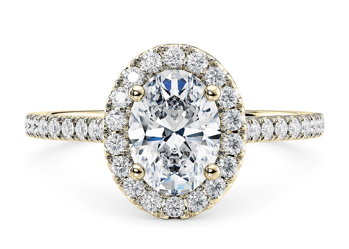 Aphrodite Halo Yellow Gold 18k Oval Engagement Ring