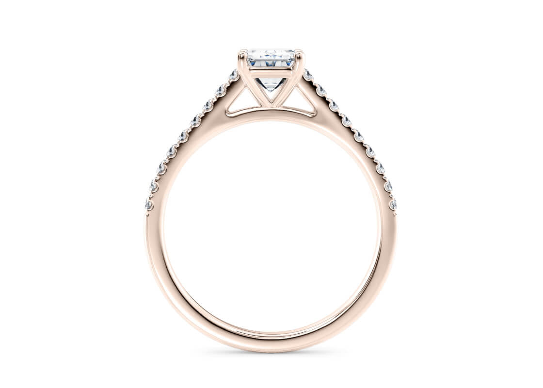 1477 Vintage Rose Gold 18k Emerald Engagement Ring