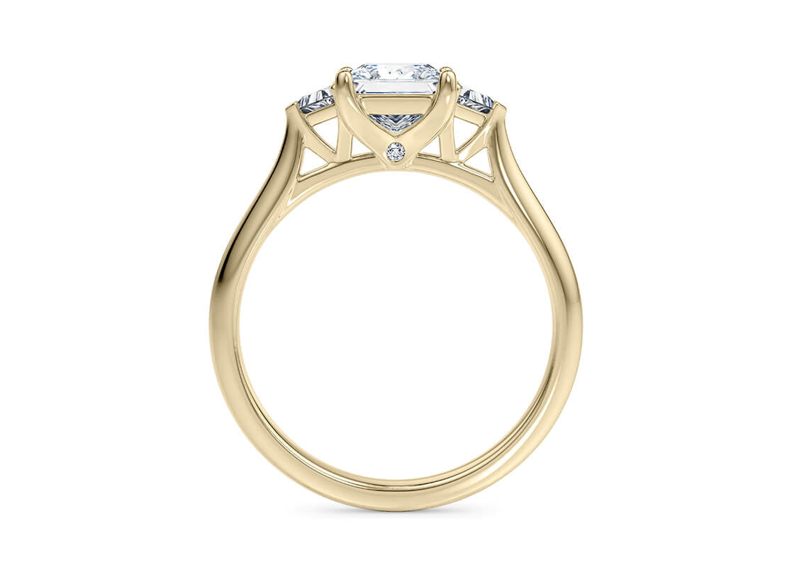Paris Trilogy Yellow Gold 18k Princess Engagement Ring