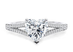 Oxford Diamond Band Platinum Heart Engagement Ring
