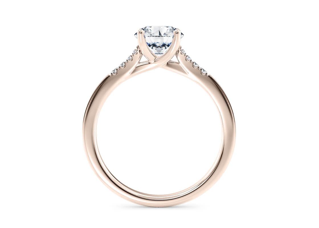 Thea Diamond Band Rose Gold 18k Round Engagement Ring