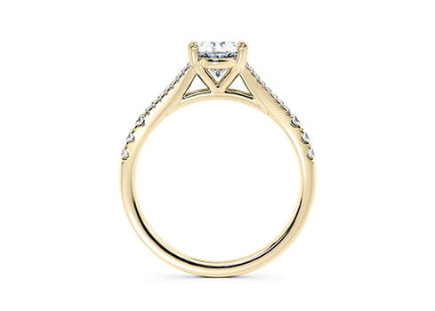 Oxford Diamond Band Yellow Gold 18k Oval Engagement Ring