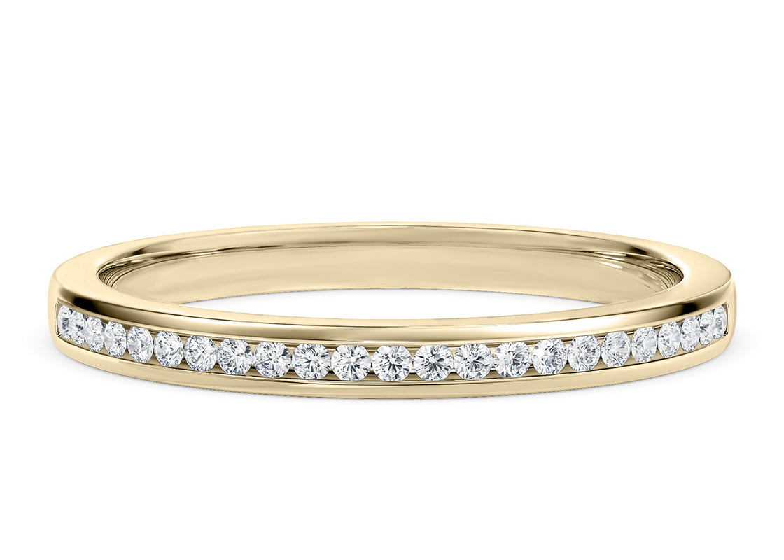 Adarna Yellow Gold 18k Half Set Eternity Ring