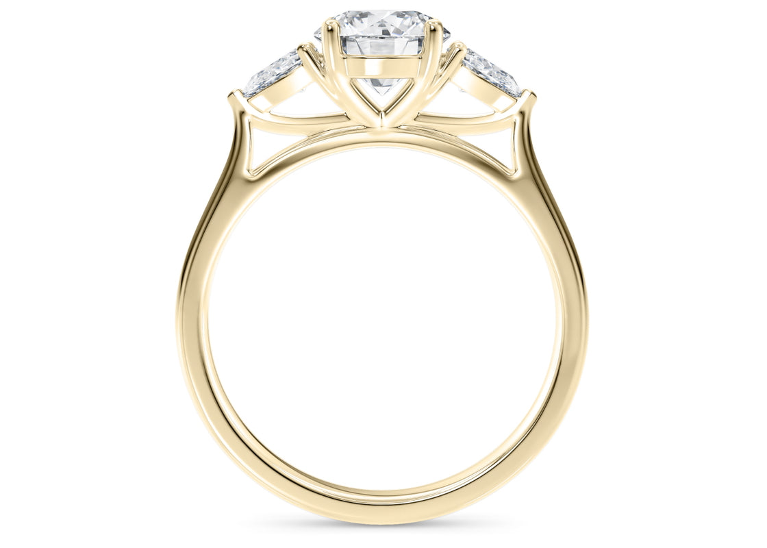 Barcelona Trilogy Yellow Gold 18k Round Engagement Ring