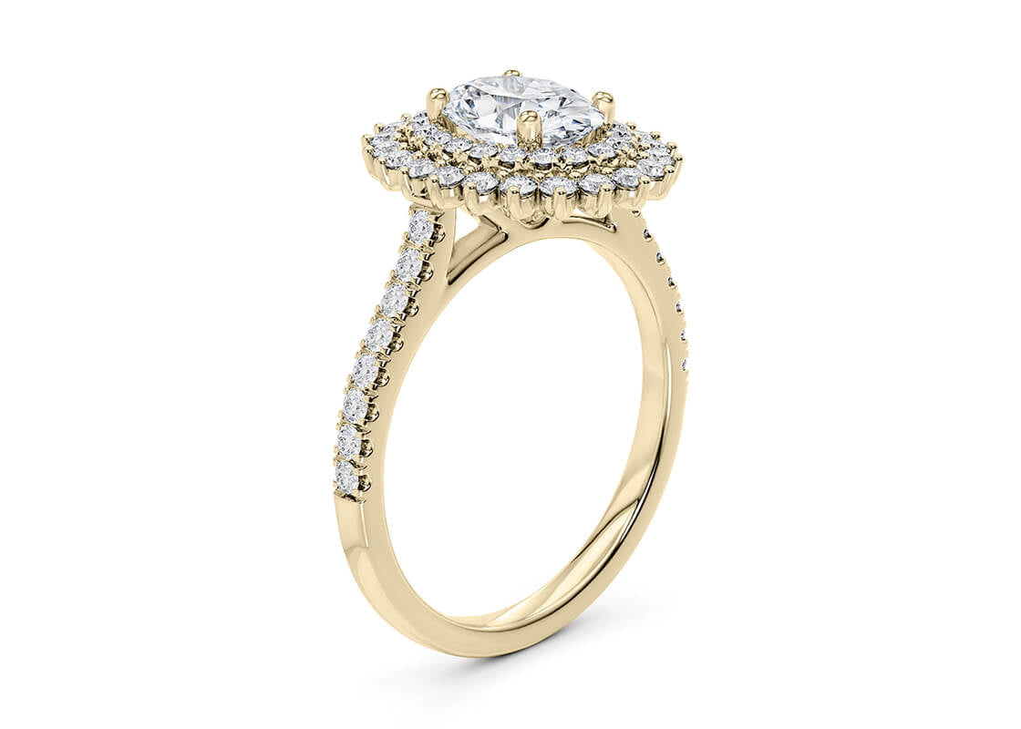 Berkeley Halo Yellow Gold 18k Oval Engagement Ring
