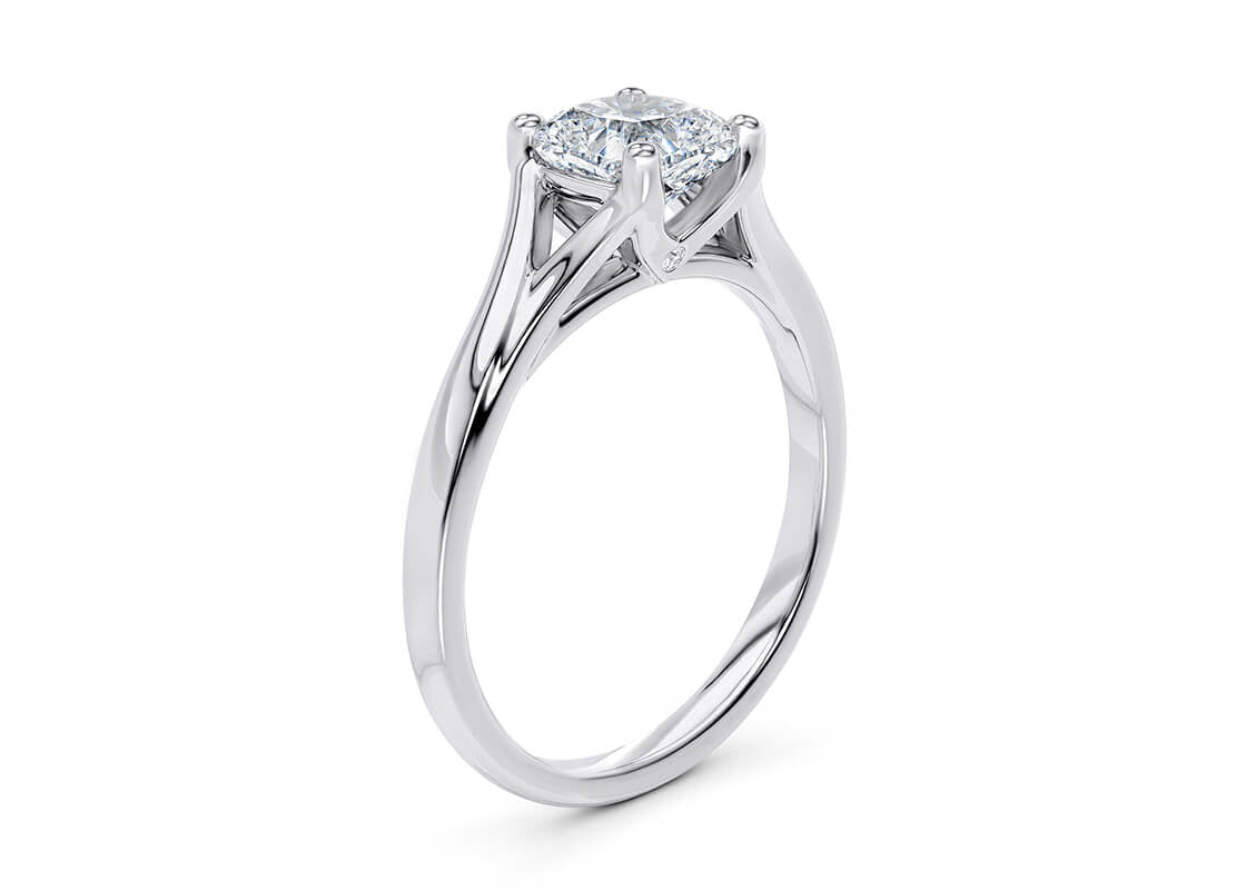 Hanover Solitaire White Gold 18k Cushion Engagement Ring