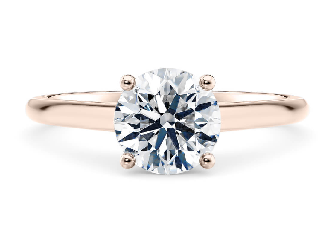 Estella Solitaire Rose Gold 18k Round Engagement Ring