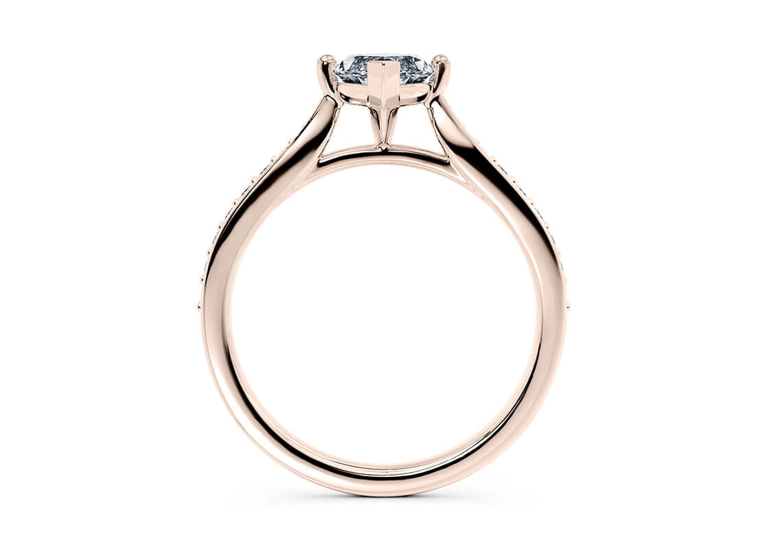 Victoria Diamond Band Rose Gold 18k Marquise Engagement Ring