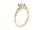 Alexandria Trilogy Yellow Gold 18k Emerald Engagement Ring