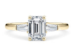 Alexandria Trilogy Yellow Gold 18k Emerald Engagement Ring